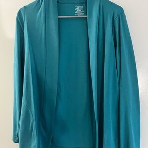 L.L. Bean Teal Open Cardigan